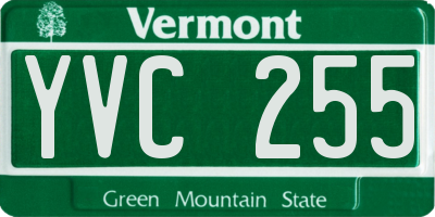 VT license plate YVC255