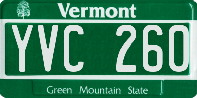 VT license plate YVC260