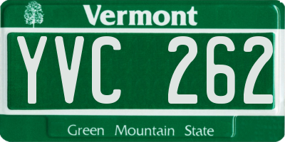 VT license plate YVC262