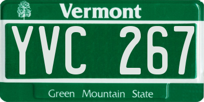 VT license plate YVC267