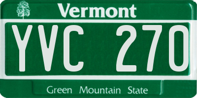 VT license plate YVC270