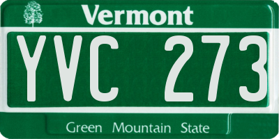 VT license plate YVC273