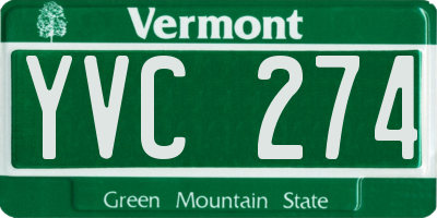 VT license plate YVC274