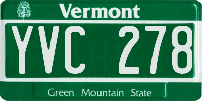 VT license plate YVC278
