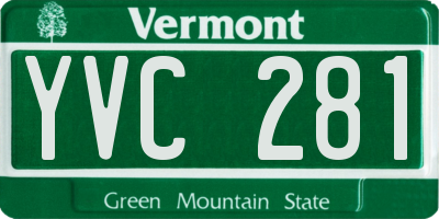 VT license plate YVC281