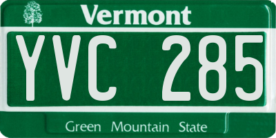 VT license plate YVC285