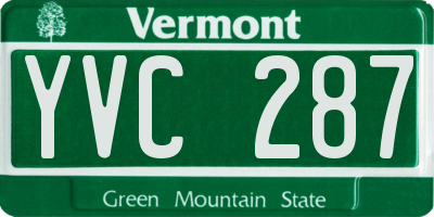 VT license plate YVC287