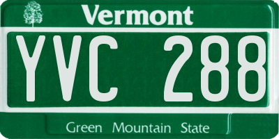 VT license plate YVC288