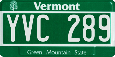 VT license plate YVC289