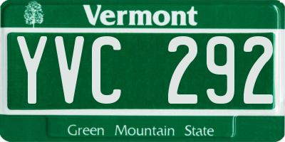 VT license plate YVC292