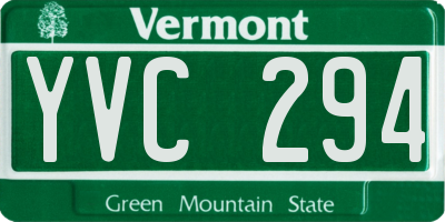 VT license plate YVC294