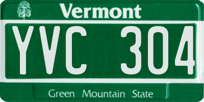 VT license plate YVC304
