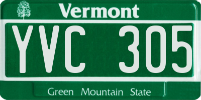 VT license plate YVC305