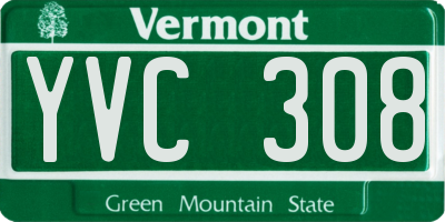 VT license plate YVC308
