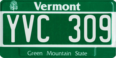 VT license plate YVC309