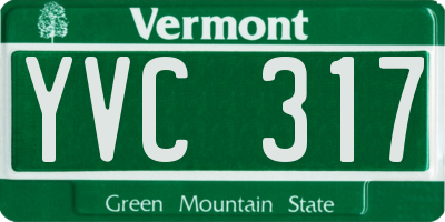 VT license plate YVC317
