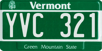 VT license plate YVC321