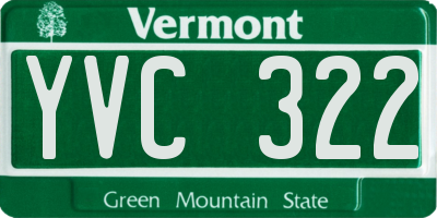 VT license plate YVC322
