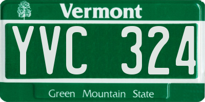VT license plate YVC324