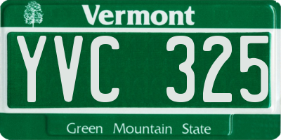 VT license plate YVC325