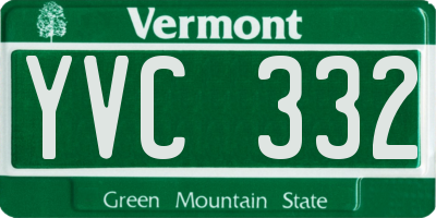 VT license plate YVC332