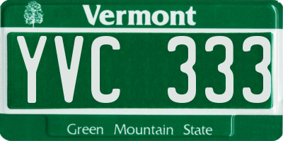 VT license plate YVC333