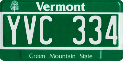 VT license plate YVC334