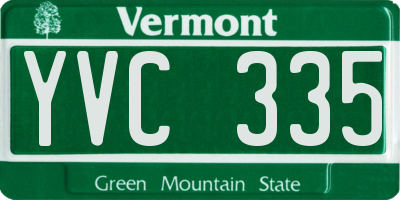 VT license plate YVC335