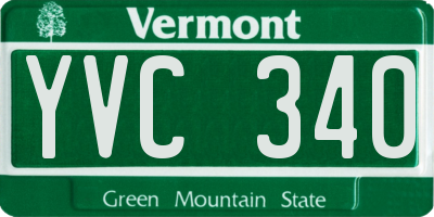 VT license plate YVC340