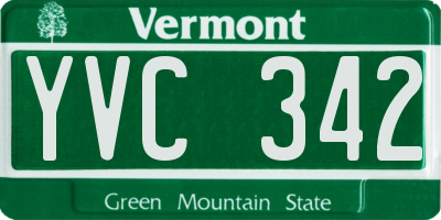 VT license plate YVC342
