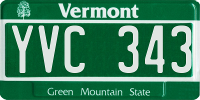 VT license plate YVC343