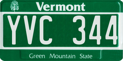 VT license plate YVC344
