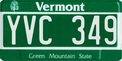 VT license plate YVC349