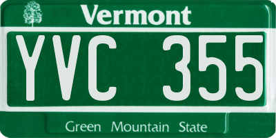 VT license plate YVC355