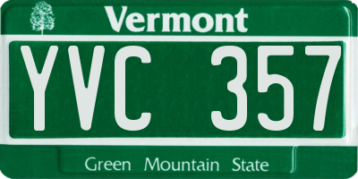 VT license plate YVC357