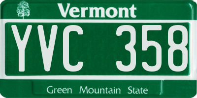 VT license plate YVC358