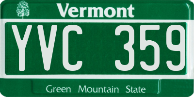 VT license plate YVC359