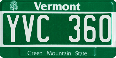 VT license plate YVC360