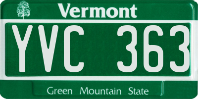 VT license plate YVC363