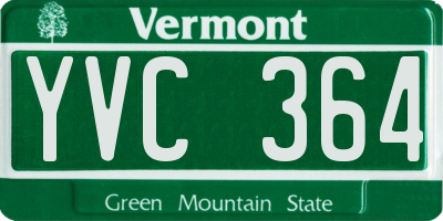 VT license plate YVC364