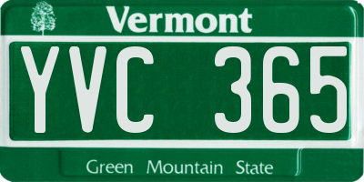 VT license plate YVC365