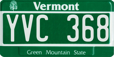 VT license plate YVC368