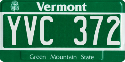 VT license plate YVC372