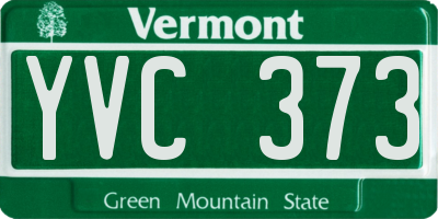VT license plate YVC373