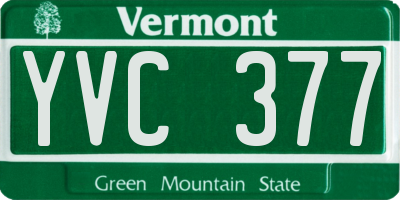 VT license plate YVC377