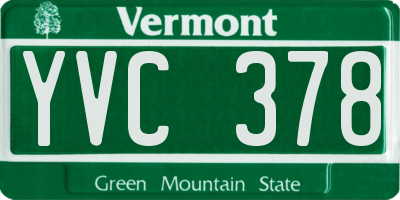 VT license plate YVC378