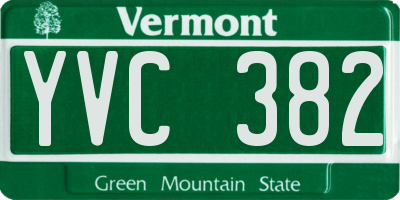 VT license plate YVC382