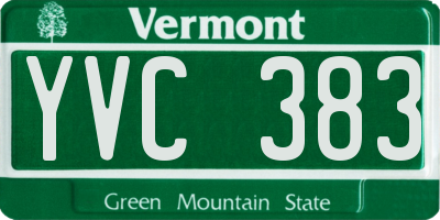 VT license plate YVC383