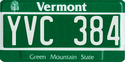 VT license plate YVC384