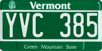VT license plate YVC385
